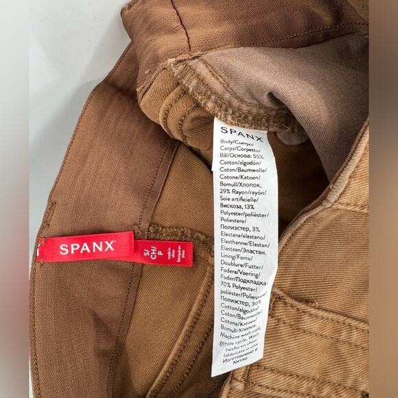 🆕 NWT SPANX Stretch Twill Ankle Cargo Pant Honey Glow Pockets Shapewear Small - Picture 16 of 16